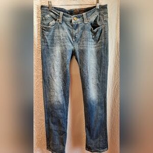 DryAd Womans Jeans 32x32 Blue Denim Skinny Medium Wash Embroidered Casual